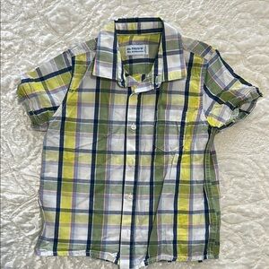 Plaid Green and Blue Kids Shirt